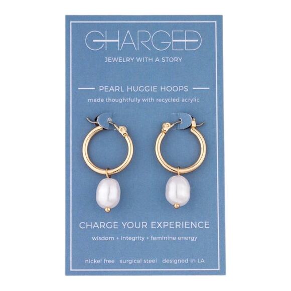 Charged NWT Jewelry Removable Pearl And Stone Huge Earrings Nickel Free - Picture 8 of 8